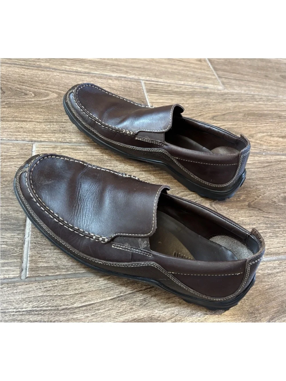Cole Haan Brown Leather Moc Toe Loafers Men’s 10.5 M Slip On Shoes